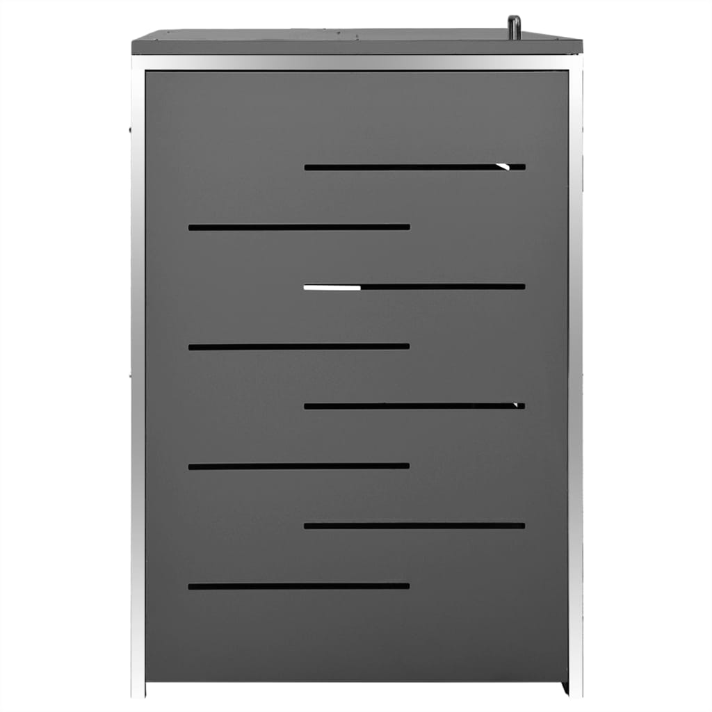 Triple Wheelie Bin Shed 207x77.5x115 cm Stainless Steel