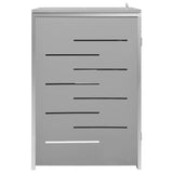 Single Wheelie Bin Shed 69x77.5x112.5 cm Stainless Steel - Rear View