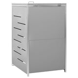 Single Wheelie Bin Shed 69x77.5x112.5 cm Stainless Steel - Close-Up Angle
