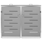 Double Wheelie Bin Shed 138x77.5x115 cm Stainless Steel