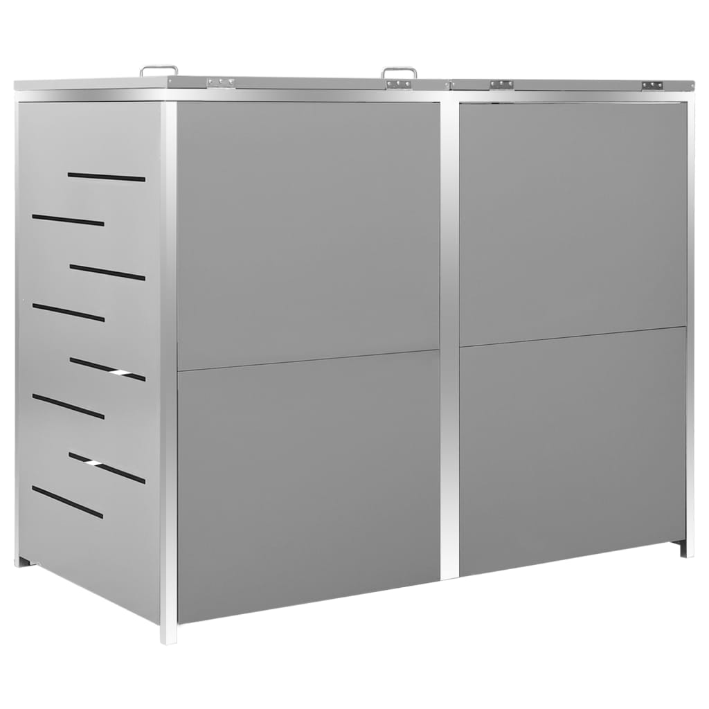 Double Wheelie Bin Shed 138x77.5x115 cm Stainless Steel