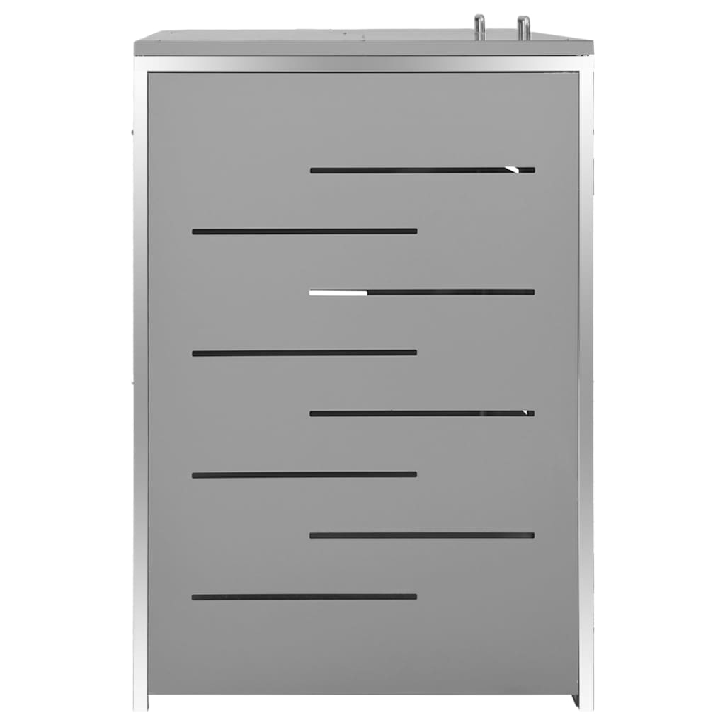 Double Wheelie Bin Shed 138x77.5x115 cm Stainless Steel