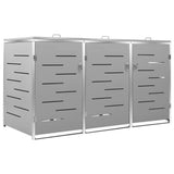 Triple Wheelie Bin Shed 207x77.5x115 cm Stainless Steel
