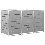 Triple Wheelie Bin Shed 207x77.5x115 cm Stainless Steel