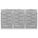 Triple Wheelie Bin Shed 207x77.5x115 cm Stainless Steel