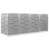 Quadruple Wheelie Bin Shed 276.5x77.5x115 cm Stainless Steel