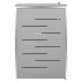 Quadruple Wheelie Bin Shed 276.5x77.5x112.5 cm Stainless Steel - Rear View