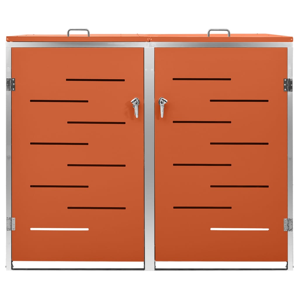 Double Wheelie Bin Shed 138x77.5x115 cm Stainless Steel