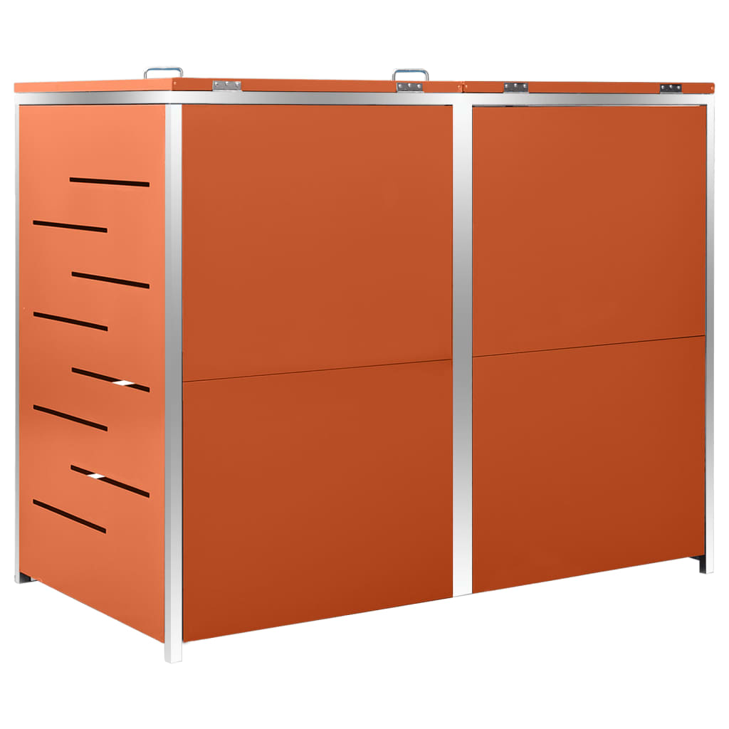 Double Wheelie Bin Shed 138x77.5x115 cm Stainless Steel