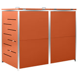 Double Wheelie Bin Shed 138x77.5x115 cm Stainless Steel