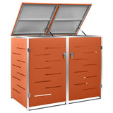 Double Wheelie Bin Shed 138x77.5x115 cm Stainless Steel - Rear View
