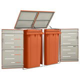 Double Wheelie Bin Shed 138x77.5x115 cm Stainless Steel