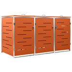 Triple Wheelie Bin Shed 207x77.5x115 cm Stainless Steel