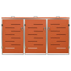 Triple Wheelie Bin Shed 207x77.5x115 cm Stainless Steel