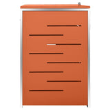 Triple Wheelie Bin Shed 207x77.5x115 cm Stainless Steel - Rear View