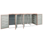 Quadruple Wheelie Bin Shed 276.5x77.5x115 cm Stainless Steel