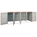 Quadruple Wheelie Bin Shed 276.5x77.5x115 cm Stainless Steel - Top-Down View