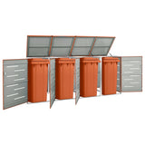 Quadruple Wheelie Bin Shed 276.5x77.5x115 cm Stainless Steel