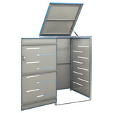 Single Wheelie Bin Shed 69x77.5x115 cm Stainless Steel - Side View