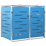 Double Wheelie Bin Shed 138x77.5x115 cm Stainless Steel - Front View