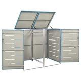 Double Wheelie Bin Shed 138x77.5x115 cm Stainless Steel
