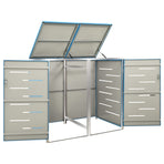 Double Wheelie Bin Shed 138x77.5x115 cm Stainless Steel