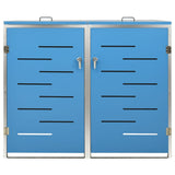 Double Wheelie Bin Shed 138x77.5x115 cm Stainless Steel