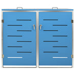 Double Wheelie Bin Shed 138x77.5x115 cm Stainless Steel