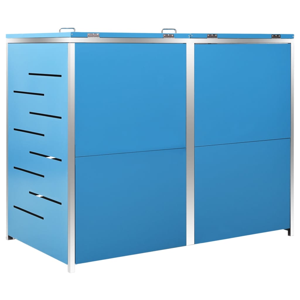 Double Wheelie Bin Shed 138x77.5x115 cm Stainless Steel