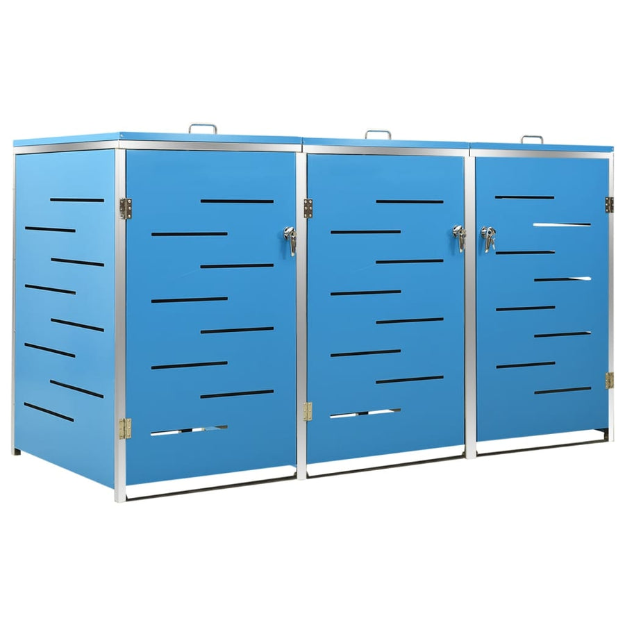 Triple Wheelie Bin Shed 207x77.5x115 cm Stainless Steel
