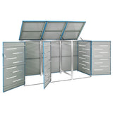 Triple Wheelie Bin Shed 207x77.5x115 cm Stainless Steel