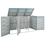 Triple Wheelie Bin Shed 207x77.5x115 cm Stainless Steel
