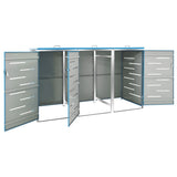 Triple Wheelie Bin Shed 207x77.5x115 cm Stainless Steel