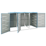 Triple Wheelie Bin Shed 207x77.5x115 cm Stainless Steel