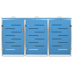 Triple Wheelie Bin Shed 207x77.5x115 cm Stainless Steel