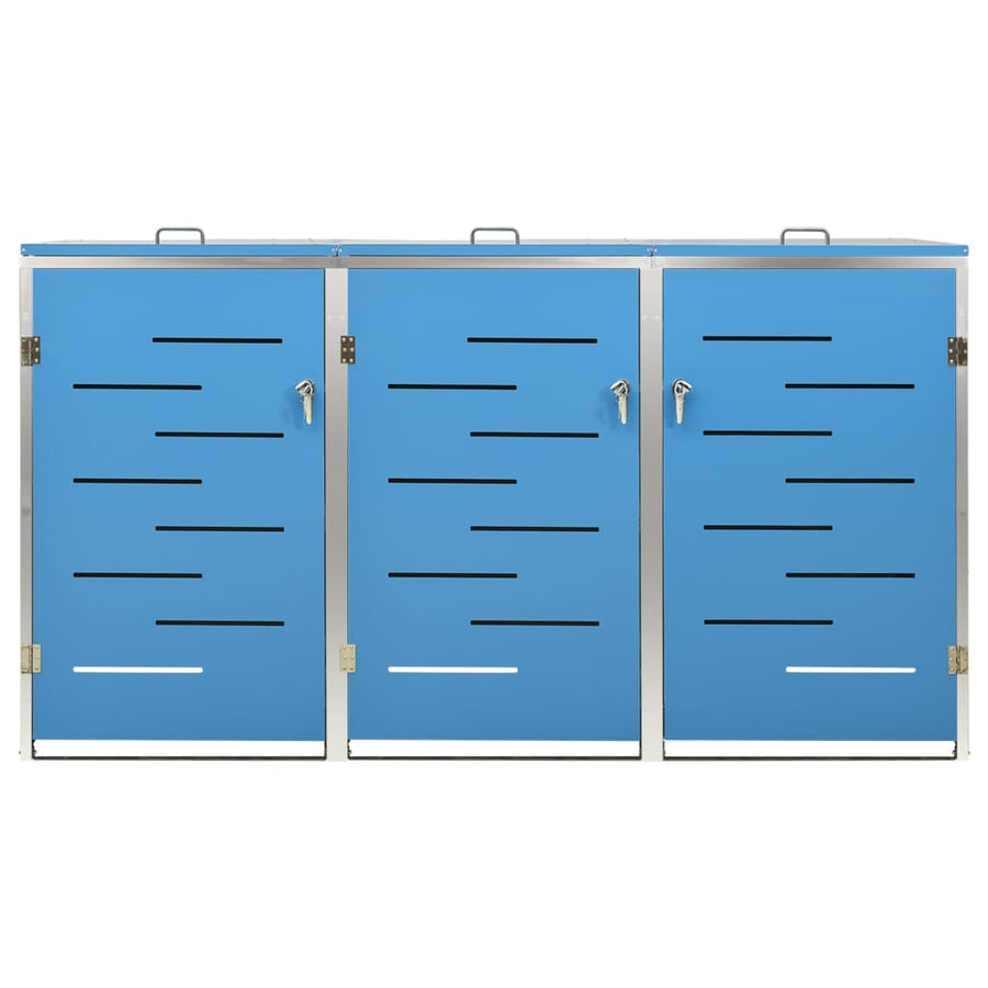 Triple Wheelie Bin Shed 207x77.5x115 cm Stainless Steel