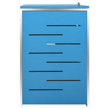 Triple Wheelie Bin Shed 207x77.5x115 cm Stainless Steel - Rear View