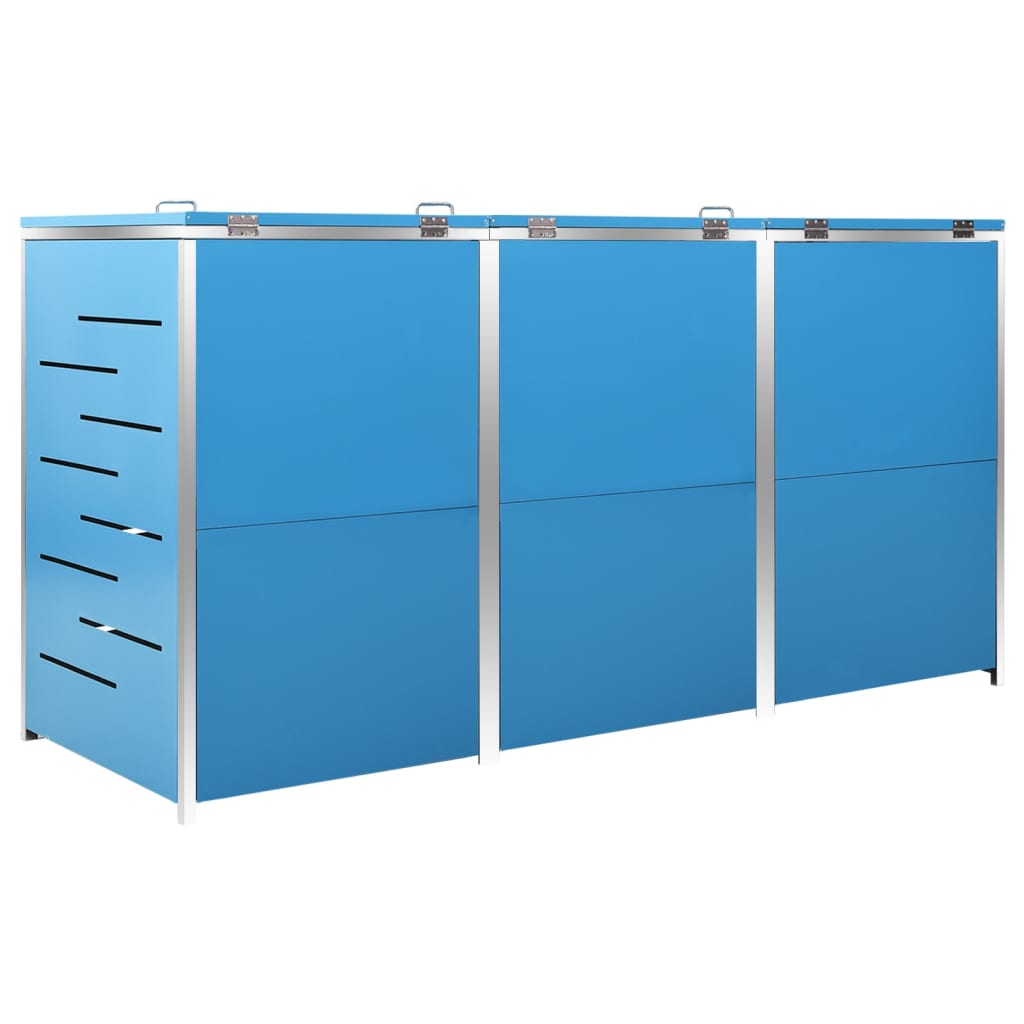 Triple Wheelie Bin Shed 207x77.5x115 cm Stainless Steel