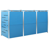 Triple Wheelie Bin Shed 207x77.5x115 cm Stainless Steel