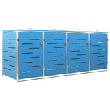 Quadruple Wheelie Bin Shed 276.5x77.5x115 cm Stainless Steel