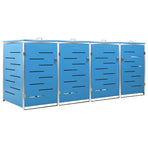 Quadruple Wheelie Bin Shed 276.5x77.5x115 cm Stainless Steel