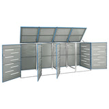 Quadruple Wheelie Bin Shed 276.5x77.5x115 cm Stainless Steel