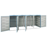 Quadruple Wheelie Bin Shed 276.5x77.5x115 cm Stainless Steel