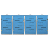 Quadruple Wheelie Bin Shed 276.5x77.5x115 cm Stainless Steel