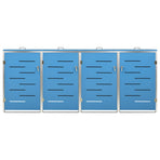 Quadruple Wheelie Bin Shed 276.5x77.5x115 cm Stainless Steel