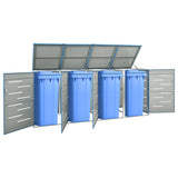 Quadruple Wheelie Bin Shed 276.5x77.5x115 cm Stainless Steel