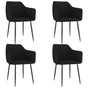 Dining Chairs 4 pcs Black Fabric