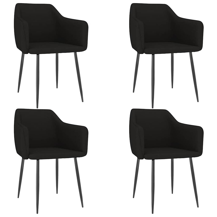 Dining Chairs 4 pcs Black Fabric