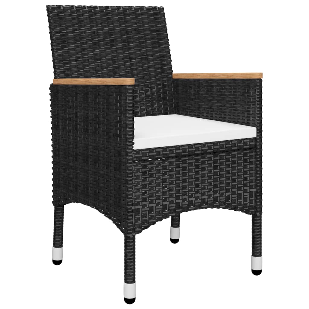 3 Piece Garden Dining Set Black