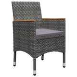 3 Piece Garden Dining Set Grey - Side View